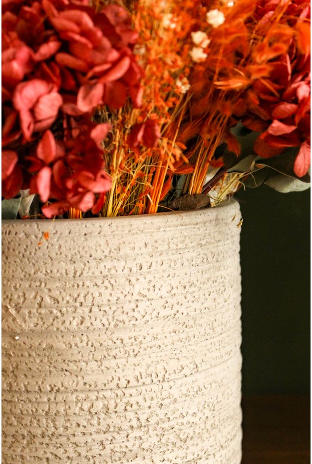 Cachepot Off White Em Cimento G